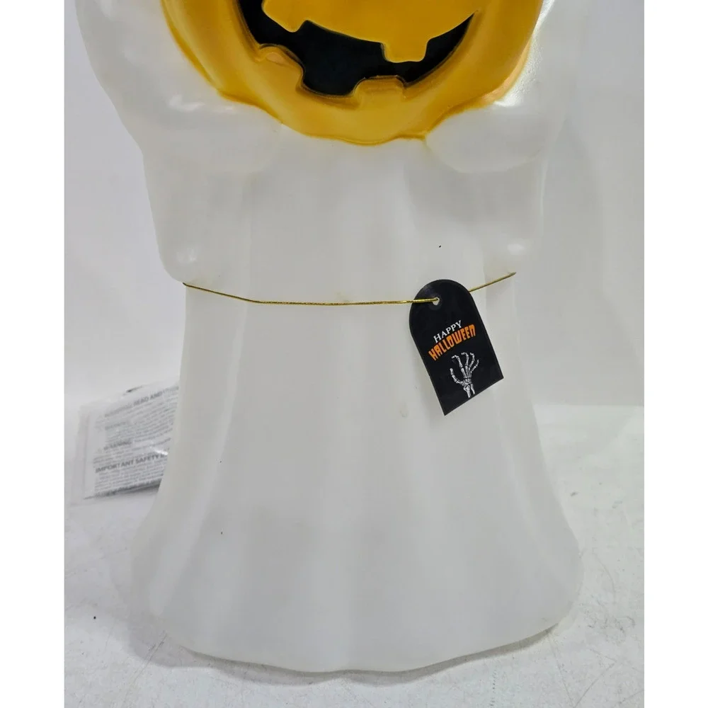 Halloween Ghost Holding Pumpkin Lighted Blow Mold 24